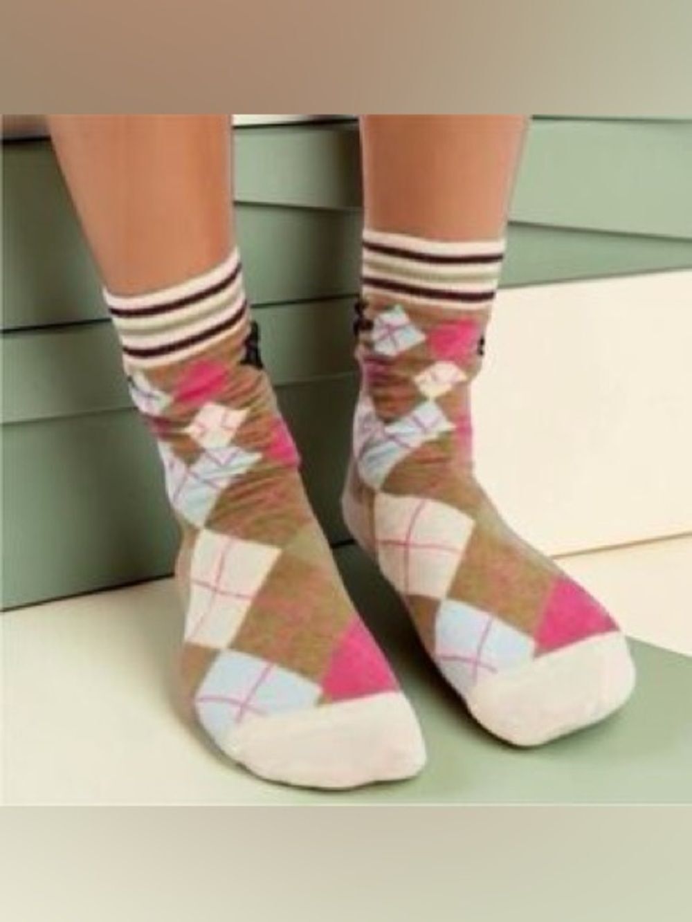 New Free People Argyle Socks One Size